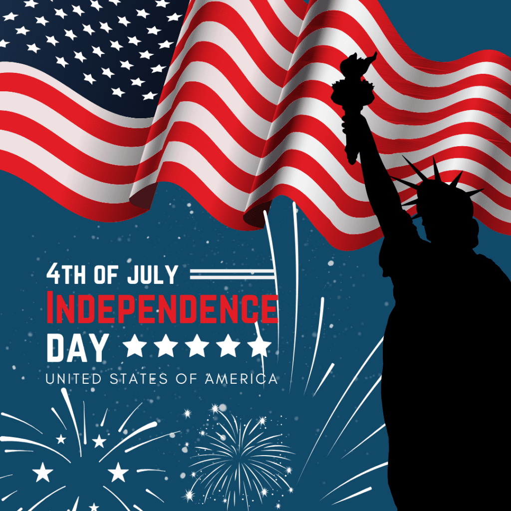 Blue and Red Independence Day Instagram Post